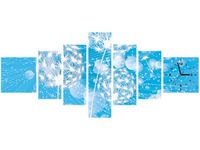 70CM 160CM ZEGAR 7 ELEME DMUCHAWCE ABSTRAKCYJNYM BŁĘKITNYM TLE DRUK OBRAZ