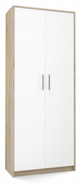 Nowoczesny Regał Zamknięty 2D 74 cm Sonoma + Biały OLIVKA TS - 3 Kolory zdjęcie 1