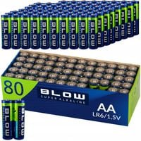 80x BATERIE BATERIA ALKALICZNE PALUSZKI BLOW AA LR6 R6 ZESTAW