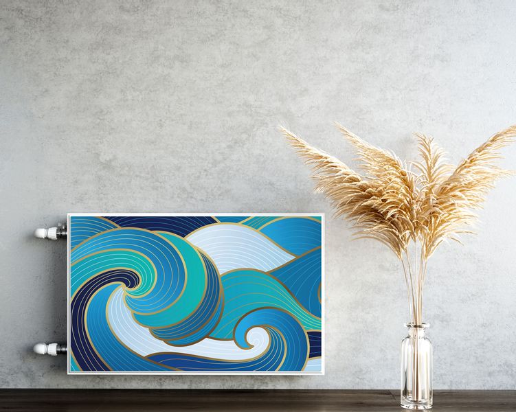 MATA Magnetyczna Na Grzejnik Abstrakcyjne Fale Line-art 120cm x 60cm zdjęcie 5