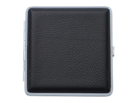 Czarna Metalowa Papierośnica Pokryta Ekoskórą Naturalna Faktura Gentelo