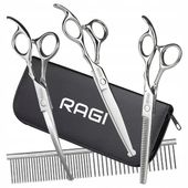 NOŻYCZKI DO STRZYŻENIA PSÓW GRZEBIEŃ FRYZJER PSA Zestaw do Obcinania w Etui