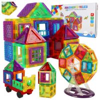 Klocki Magnetyczne DUŻE 3D Konstrukcyjne Magnetic Tiles Zestaw 70 elementów