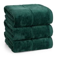 Ręcznik bawełniany z welurową bordiurą MARI 70x140 ciemnozielony