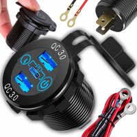 ŁADOWARKA samochodowa 2x USB QC 3.0 60W W GNIAZDO ROZDZIELACZ ZAPALNICZKI