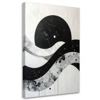 Obraz do salonu biura sypialni spa, Abstrakcja Czarno Biała 80x120