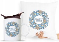 Zestaw Poduszka + Kubek Kosmetyczki Makijażystki Z Nadrukiem Ze Zdjęciem