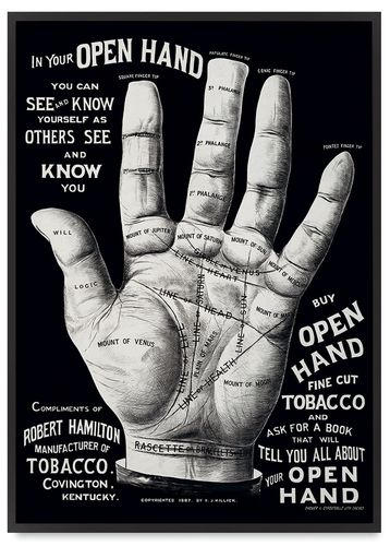 Plakat ręka dłoń 21x30 cm w czarnej ramie na Arena.pl