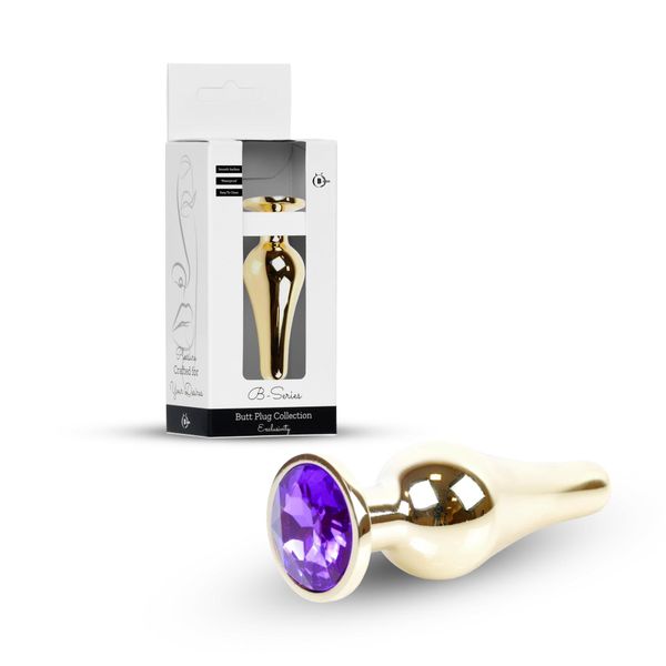 Plug-Jewellery Gold Butt Plug- Purple zdjęcie 10