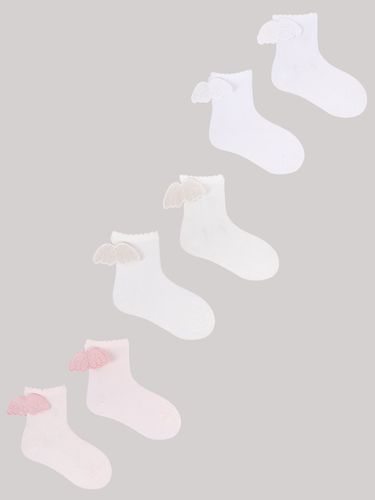 Skarpety dziewczęce bawełniane gładkie ze skrzydłami 3PAK 23-26 YOCLUB na Arena.pl