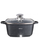 Garnek marmurkowy kwadratowy kamienny 6.5L 28cm indukcja na gaz KINGHOFF
