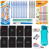 ZESTAW WYPRAWKA SZKOLNA XXL DO KLAS 7-8 I LICEUM, BIC, 38 ELEM. 8 ZESZYTÓW