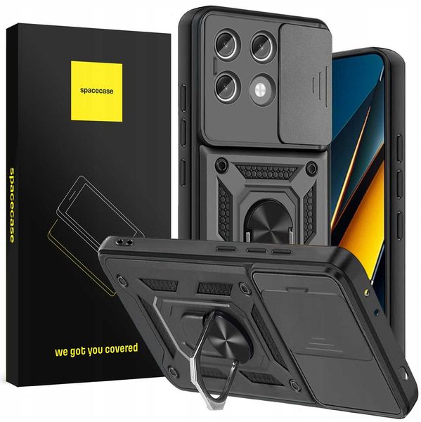 Spacecase Camring Poco X6 Pro 5G Black zdjęcie 1