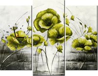 90CM 70 ZEGAR 3 ELEM ŻÓŁTE MAKI SCIENNY DRUK