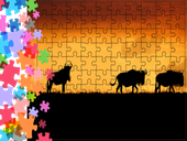 Puzzle tradycyjne Zwierzęta - Antylopa Gnu