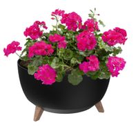 Doniczka misa okrągła nogi 40 cm czarny