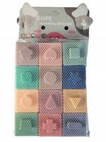 KLOCKI SENSORYCZNE 12 SZTUK KSZTAŁTY KOLORY KOSTKI