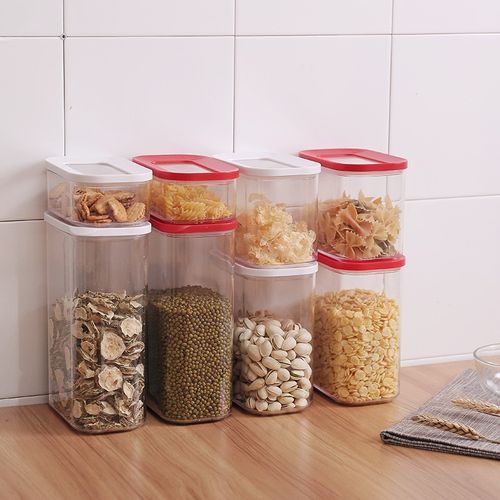 Pojemniki Do Żywności  - Przeźroczyste - 0.45L 1.0L 1.5L 2.0L - OKAZJA 1.5L- Czerwony na Arena.pl