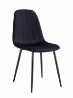 Krzesło welurowe tapicerowane nowoczesne do jadalni salonu Monica2 czarne