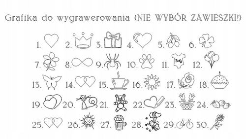 KOMPLET SREBRNY nieskończoność linia serca+GRAWER na Arena.pl