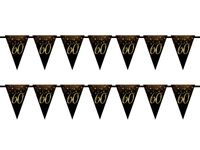 Girlanda wisząca flagi czarne Sparkling 60 urodziny, 500 cm