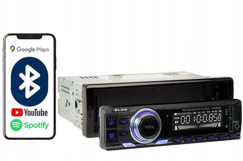 RADIO SAMOCHODOWE BLUETOOTH 1-DIN RDS USB AUX SD PILOT ODŁĄCZANY PANEL na Arena.pl