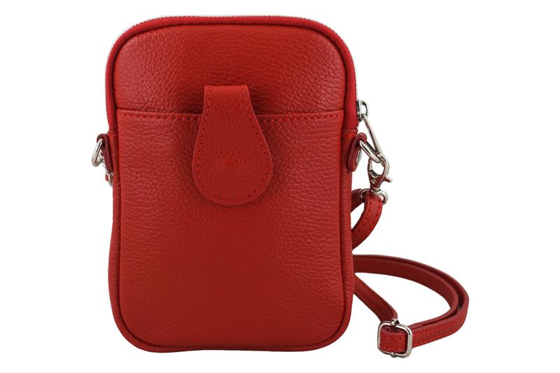 Skórzane etui na telefon - Czerwone jasne zdjęcie 1