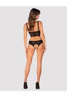 komplet bielizny erotycznej obsessive chic amoria otwarty czarny xs/s