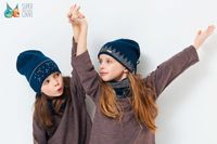 BROEL Greta czapka dla dziewczynki beanie granat KNIT 55-57