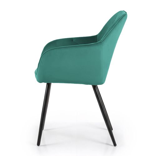 2x Krzesło welurowe tapicerowane do salonu DIAMANTE Butelkowa Zieleń Czarne na Arena.pl