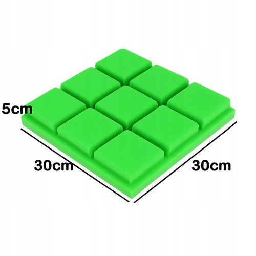 Pianka akustyczna KOSTKA wypukła 30x30x5 cm Panel wygłuszający BUFFO Zieleń na Arena.pl