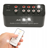 4-DROŻNY PRZEŁĄCZNIK RCA WIELOFUNKCYJNY ADAPTER 4 X RCA 1 X LR