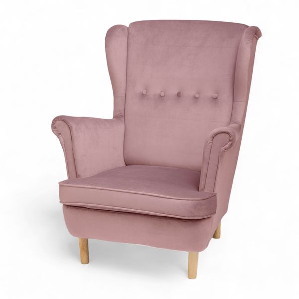 Różowy Fotel Uszak + Poduszka GRATIS