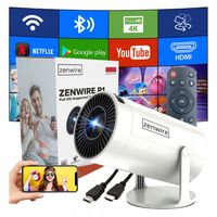 PRZENOŚNY MINI PROJEKTOR ANDROID 12 WiFi RZUTNIK 360 FULL HD 4K Bluetooth