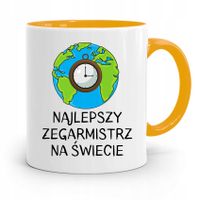Kubek Żółty Dla Zegarmistrza Najlepszy Na Świecie Z Nadrukiem Ze Zdjęciem