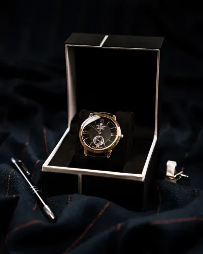 zegarek męski elegancki na pasku pudełko na Arena.pl