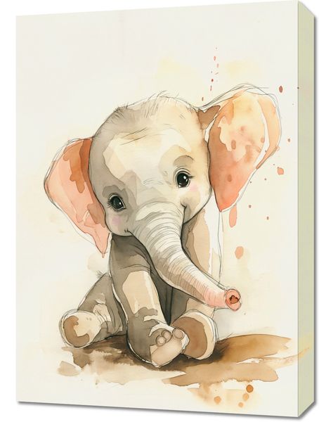 Obraz 50x70cm Siwy Słonik zdjęcie 1