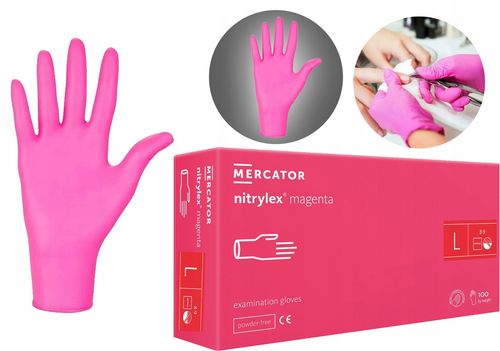 rękawice nitrylowe 100 szt. 9-l nitrylex magenta na Arena.pl