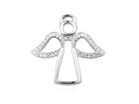 Rodowany srebrny wisior wisiorek anioł aniołek angel cyrkonia białe cyrkonie srebro 925 Z1306C