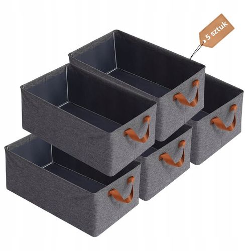 ZESTAW 5 X ORGANIZER NA UBRANIA DO SZUFLADY SZAFY PUDEŁKO ZE STELAŻEM na Arena.pl
