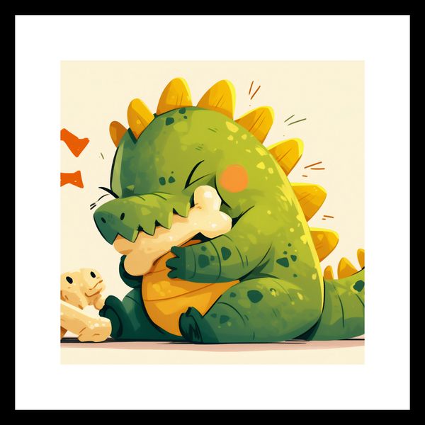 Plakat 30x30cm Uroczy Dinozaur zdjęcie 3