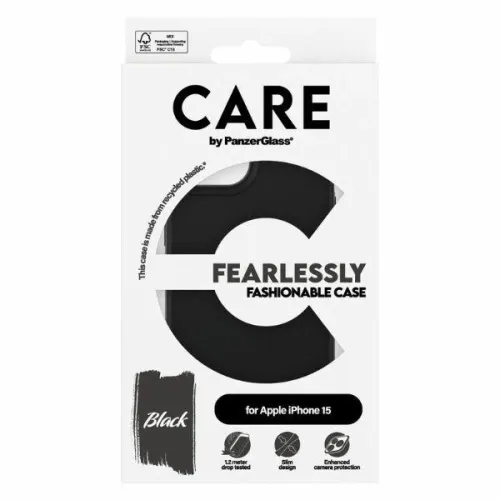 Etui CARE by PanzerGlass Fearlessly Fashionable Case na iPhone 15 - czarne na Arena.pl