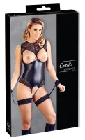 cottelli collection body bondage matowe z koronką xl z podwiązkami