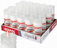 BISPOL Wkład Zalewany Ognik WP3 zestaw 24 sztuki parafinowy wkład do zniczy