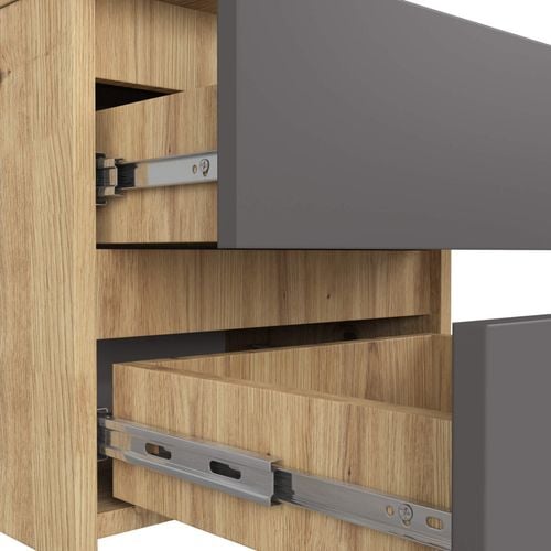 Szafka nocna, STILO, 40cm, dąb artisan, grafit szary, mat | TYLETEGOTU na Arena.pl