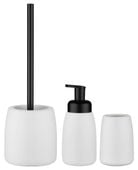 Zestaw komplet łazienkowy 3-elementowy ceramika biały matowy loftowy styl