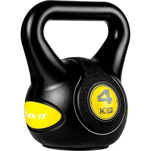 MOVIT Hantle Kettlebell - 4 kg, czarno / żółty na Arena.pl