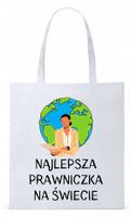 Dla Prawnika Adwokata Torba Eco Biała Shopper Z Nadrukiem Ze Zdjęciem