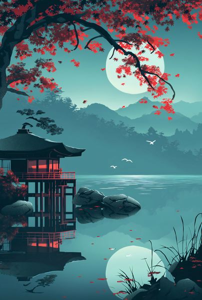 Plakat 68x101cm Japoński Pawilon zdjęcie 1