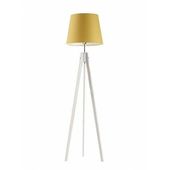 Lampa podłogowa ARUBA abażur musztardowy stelaż biały